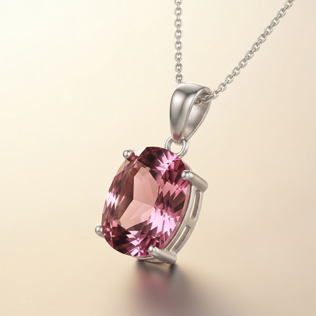 Morganit Pembe Kolye