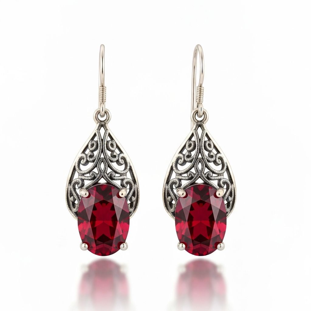 Yakut Kırmızı Küpeler